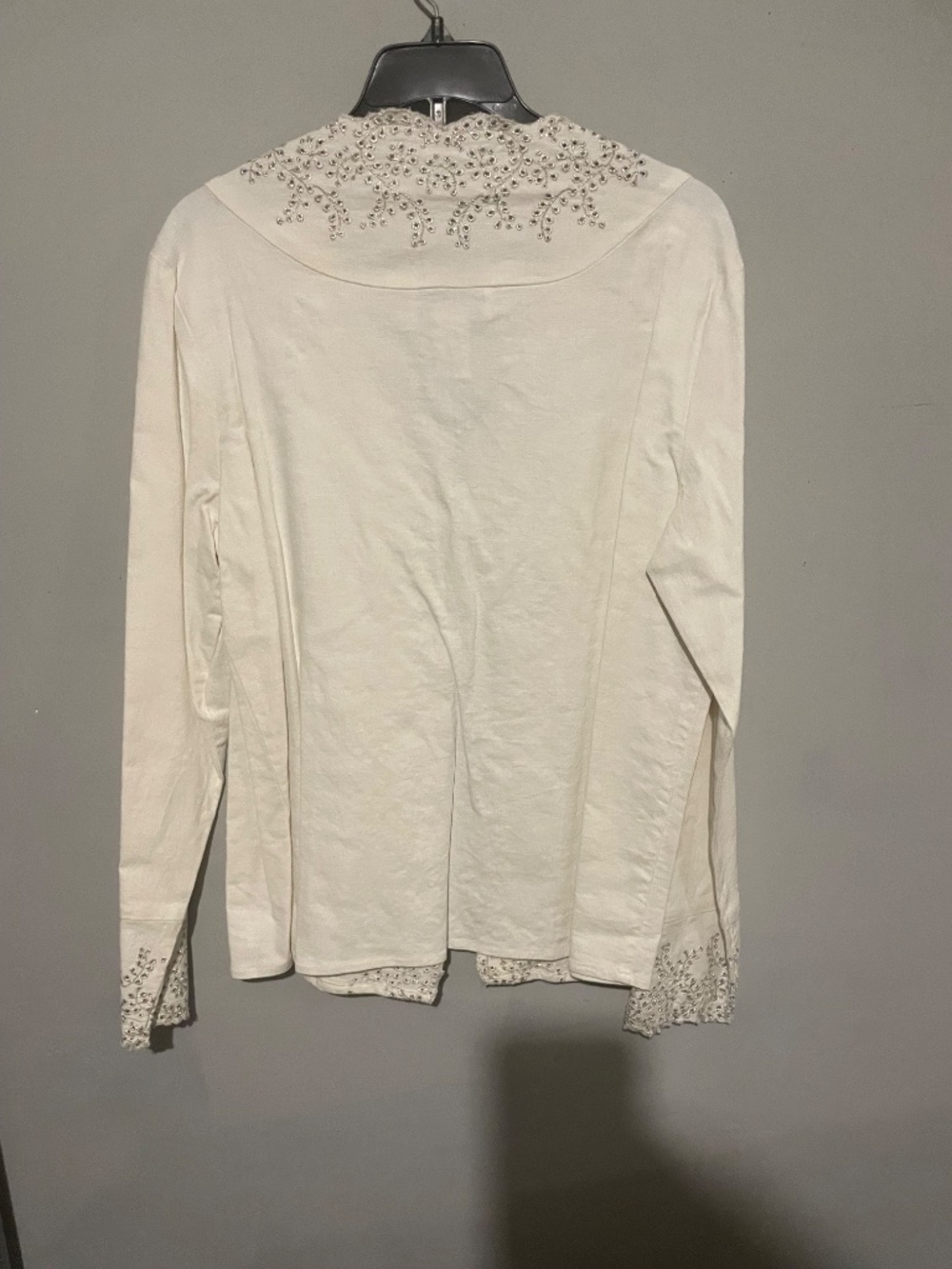 Susan Graver ivory women’s size medium embroidered sweater - Picture 2 of 3